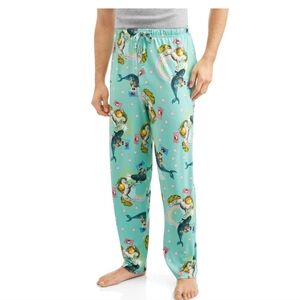 Briefly Stated Unicorn VS Narwhal Men's Green Sleep Pants - XXL